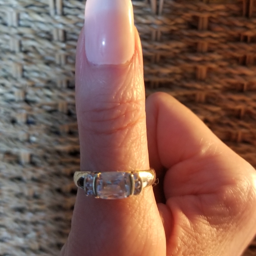 14kt Gold ,Diamonique Ring Size 10